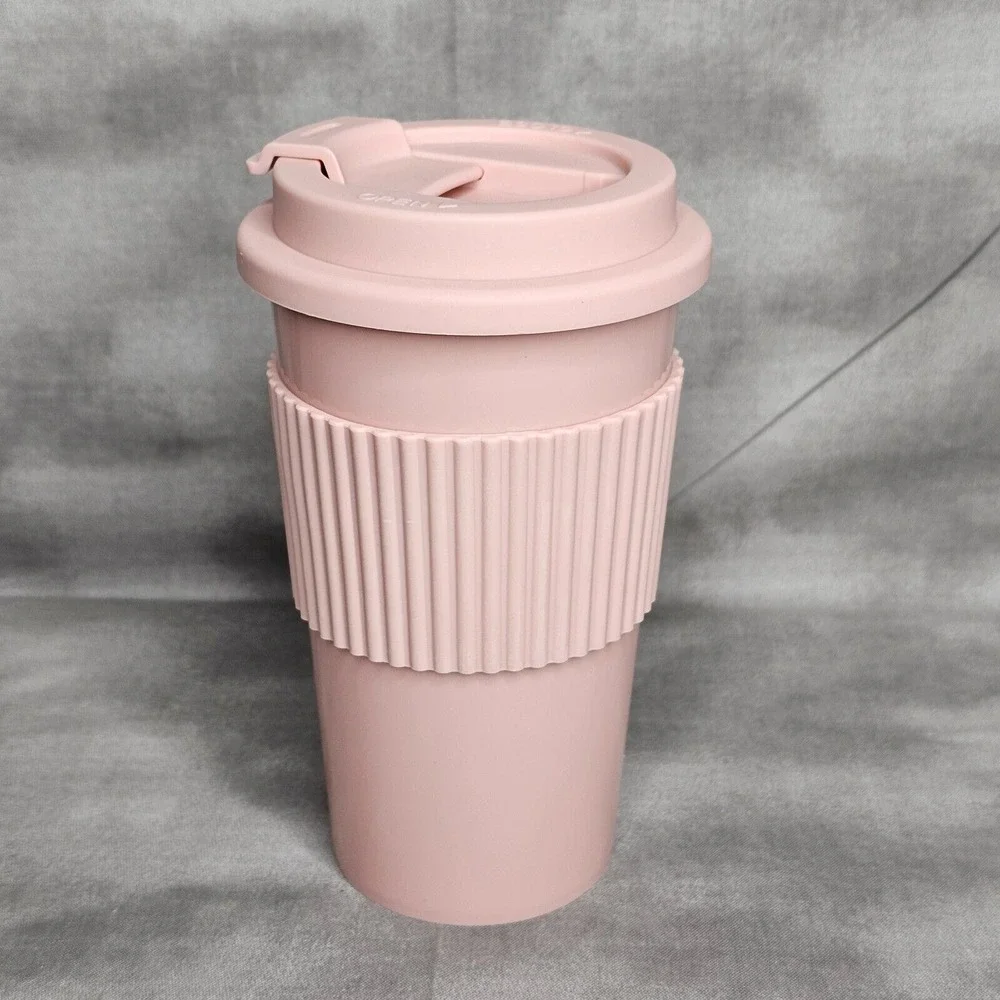 LOT OF 14 - Plastic 18 oz Coffee‎ Tumbler w/Lid - PINK - NEW
